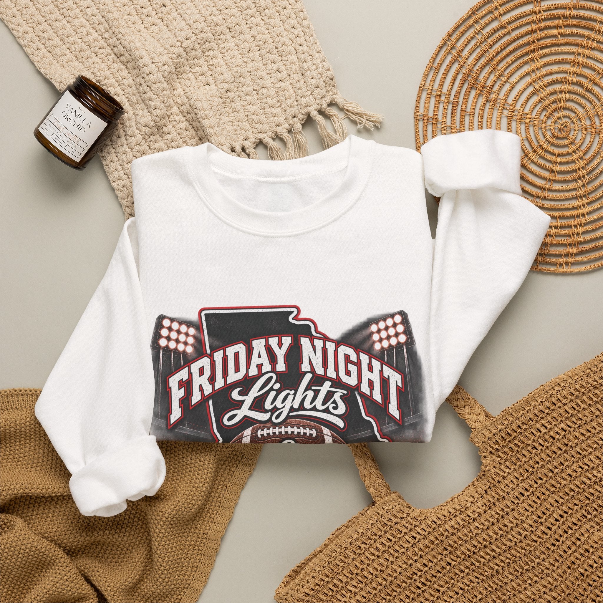 Friday Night Lights & Saturday Traditions Football Crewneck Sweatshirt