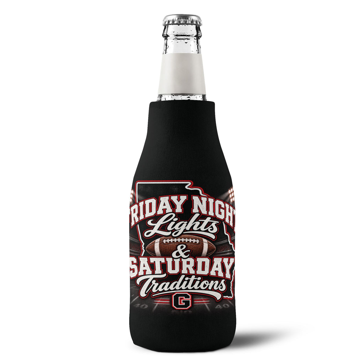 Friday Night Lights & Saturday Traditions Zip-Up Bottle Cooler Sleeve